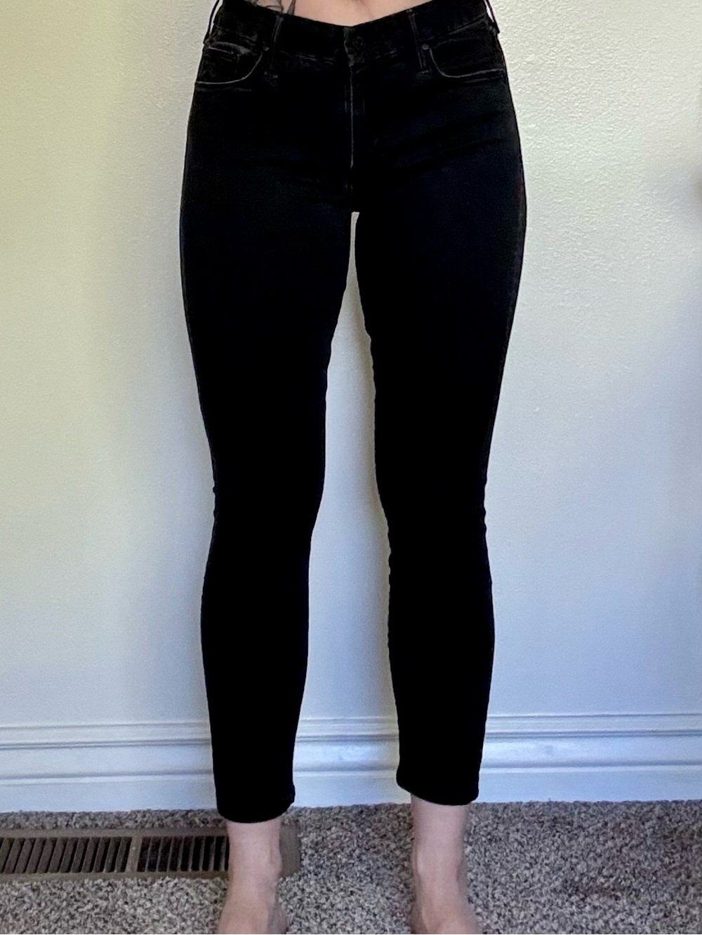 Mother The Looker High-Rise Black Ankle Skinny Jeans - Size 29
